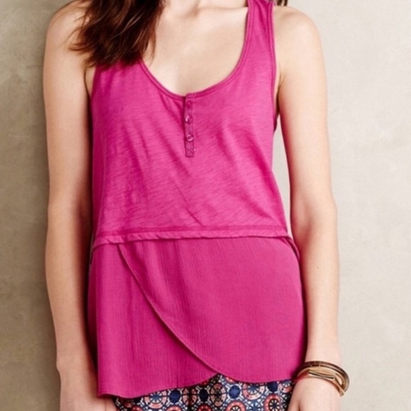 Anthropologie little yellow button tank s - Picture 3 of 8